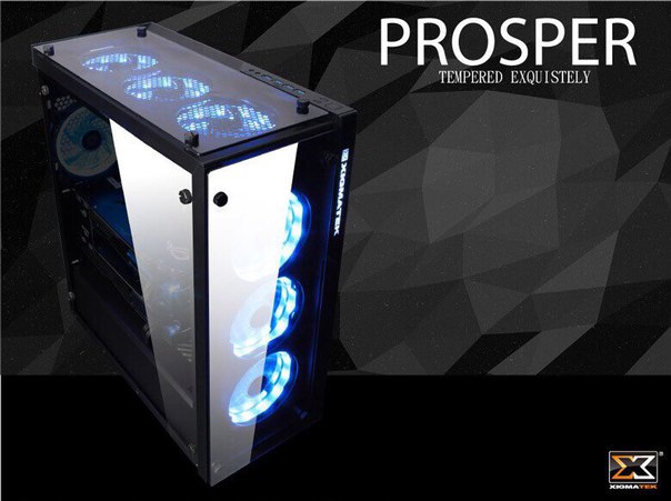 Четыре панели компьютерного корпуса Xigmatek Prosper изготовлены из закаленного стекла