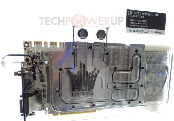 3D-карта Galaxy GTX 1080 Ti HOF OC Lab Edition оснащена водоблоком