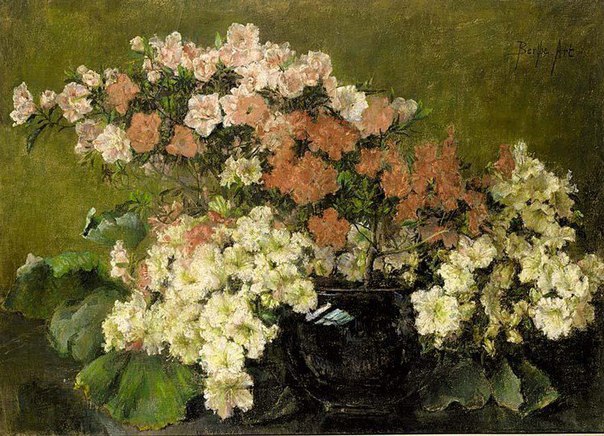 Berthe Art (1857-1934) - A Still Life with Azalea