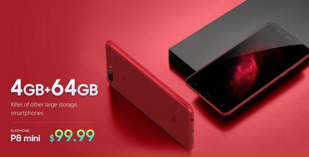 Elephone P8mini c 4+64Гб памяти и 16Мп фронтальной камерой с селфи-функционалом от 5670 руб.
