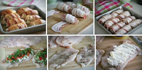 Куриные рулетики в беконе. 