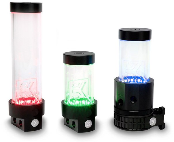 Комбинированный блок EK Water Blocks EK-XRES Revo и резервуары EK-RES X3 150 RGB и EK-RES X3 250 RGB украшены подсветкой 