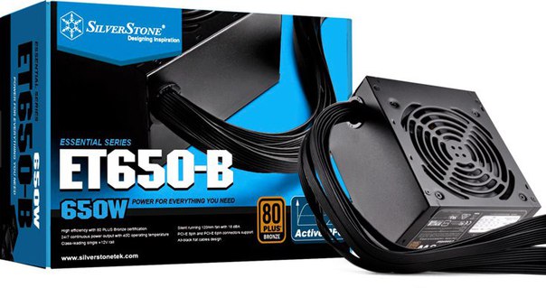 Блоки питания SilverStone ET550-B и ET650-B с фиксированными кабельными системами пополнили серию Essential 