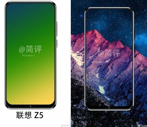 Появилось первое изображение всей передней поверхности смартфона Lenovo Z5 