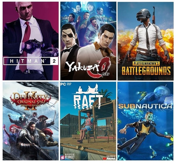 Дорогие друзья! Мы опять запускаем розыгрыш ключей на игры. Снова будет два победителя. Вы можете выиграть лицензионный ключ одной из игр на выбор: Hitman 2 - Standard Edition, Yakuza 0, PlayerUnknown’s Battlegrounds (PUBG), Divinity: Original Sin 2 - Divine Edition, Raft, Subnautica
