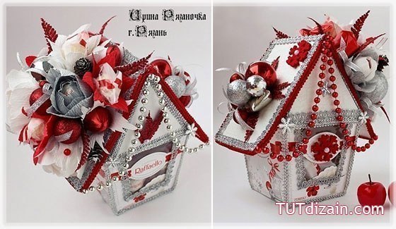 Новогодний домик из коробки 