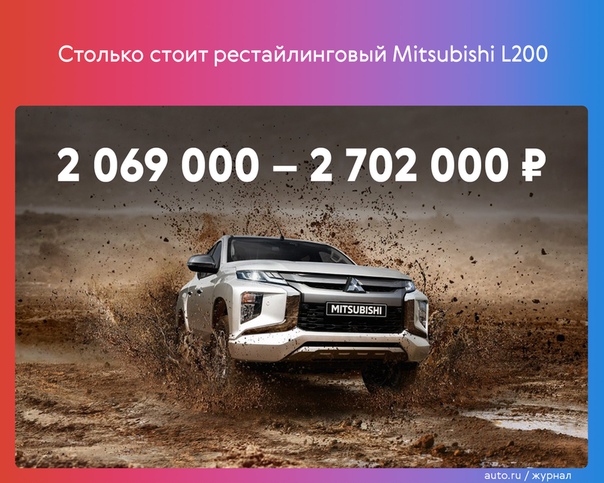 На российский рынок прибыл обновлённый Mitsubishi L200. Пикап доступен в четырёх комплектациях и все версии подорожали на 150 000 .