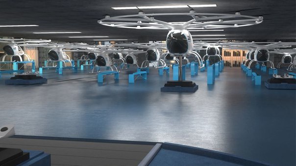 Volocopter показала, каким видит свой сервис воздушного такси – с «волопортами», переправляющими по 10 тыс. человек в день