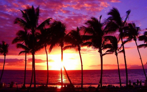 Закат на Гавайских островах