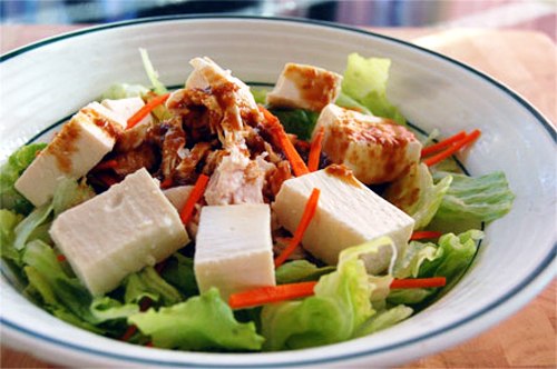 Салат из тофу и курицы/Tofu and Chicken Salad. 