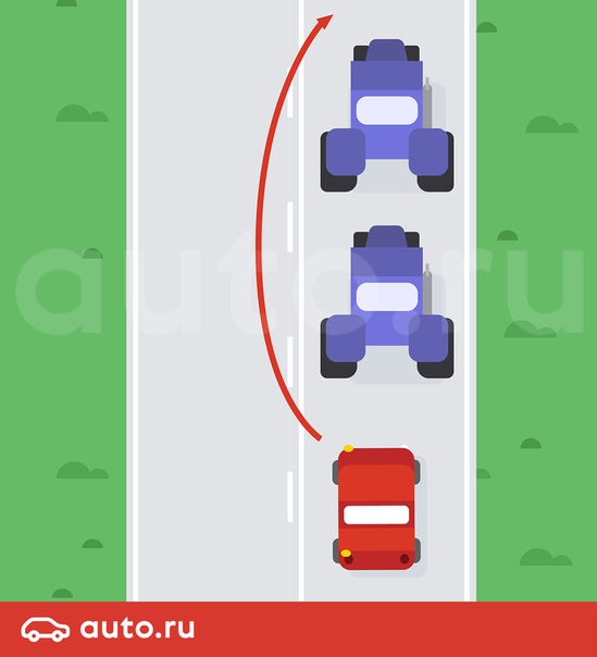 Готовы проверить свои знания правил дорожного движения Разрешено ли водителю легковушки совершить обгон, как показано на рисунке,если скорость тракторов не превышает 20-30 км/ч 